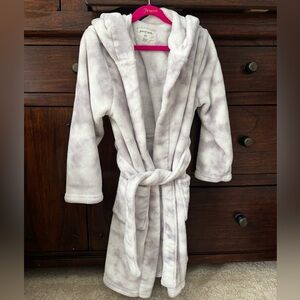 Petit Lem Plush purple and white Robe